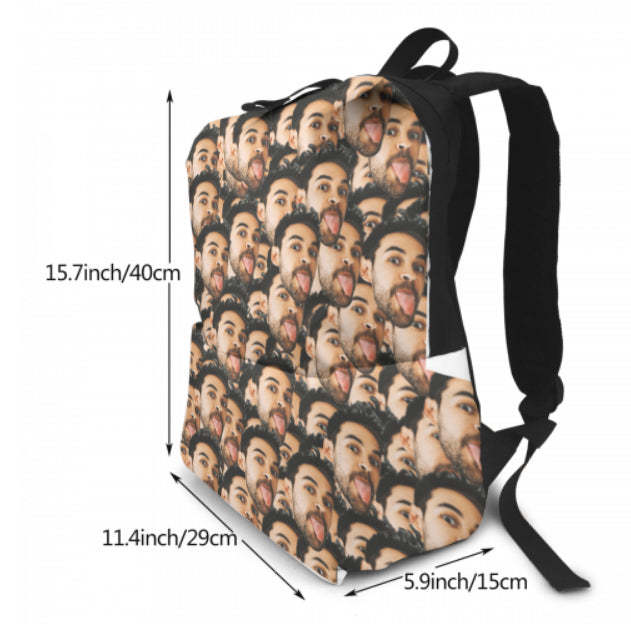 Personalized Mash Face Photo Backpack - 