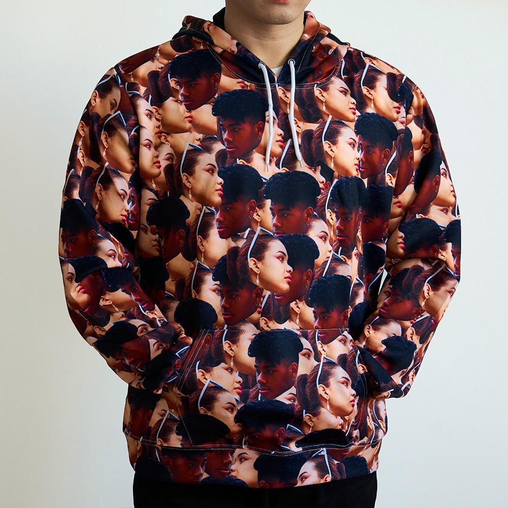 Custom Face Couples Hoodie Casual Printed Photo Hoodie For Boyfriend - 