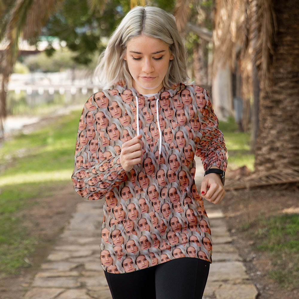 Valentine's Day Custom Face Unisex Hoodie Casual Printed Photo Hoodie For Men Women - Mash Face - 