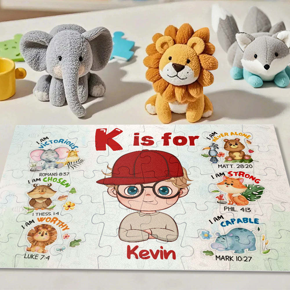 Custom Animal Jigsaw Puzzle �?Personalized Gift for Kids Featuring Favorite Animals and a Special Message, Perfect for Birthdays or Holidays -