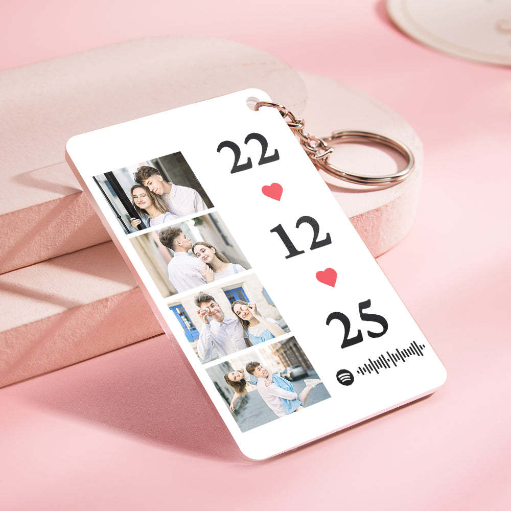 Scannable Music Photo Plaque Custom Spotify Keychain Personalized NightLight Gift For Her - Myphotowallet