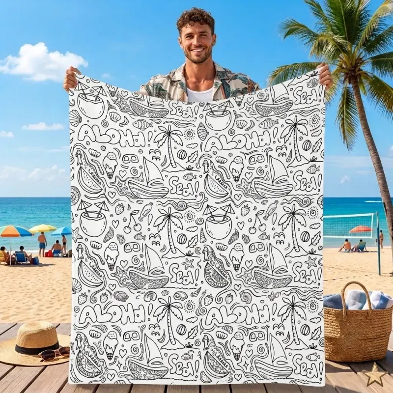DIY Drawing Blanket Doodle Your Own Blankets, Customizable Washable Paint & Play Blankets for Adults
