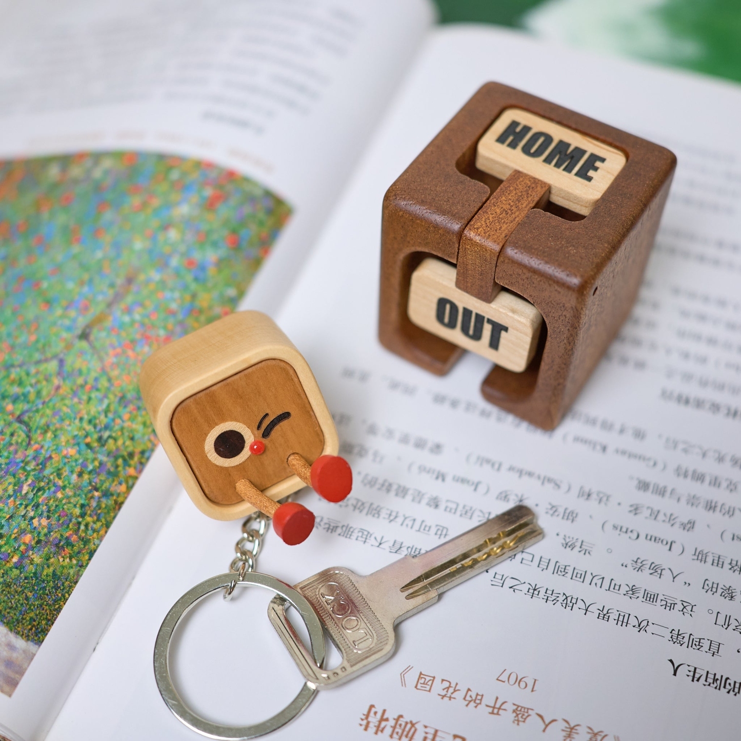 Home Tag Solid Wood Keychain & Base Christmas Gifts