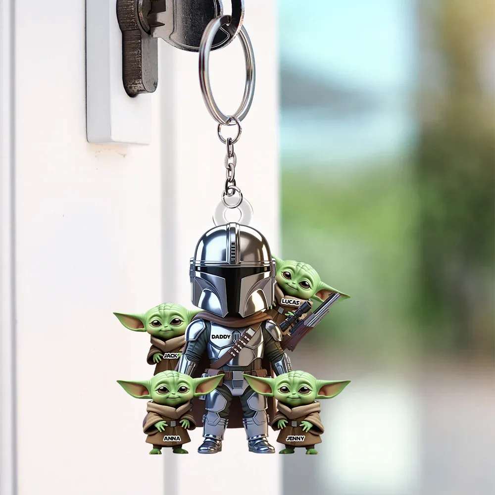 Warrior Dad Keychain Personalized Gifts For Dad