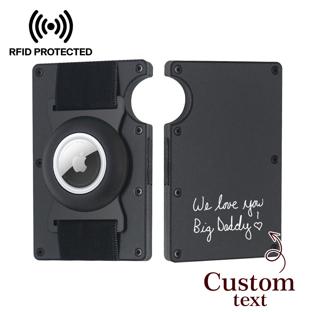 Metal Money Clip with AirTag Tracker - Aluminum RFID-Blocking Card Holder Wallet