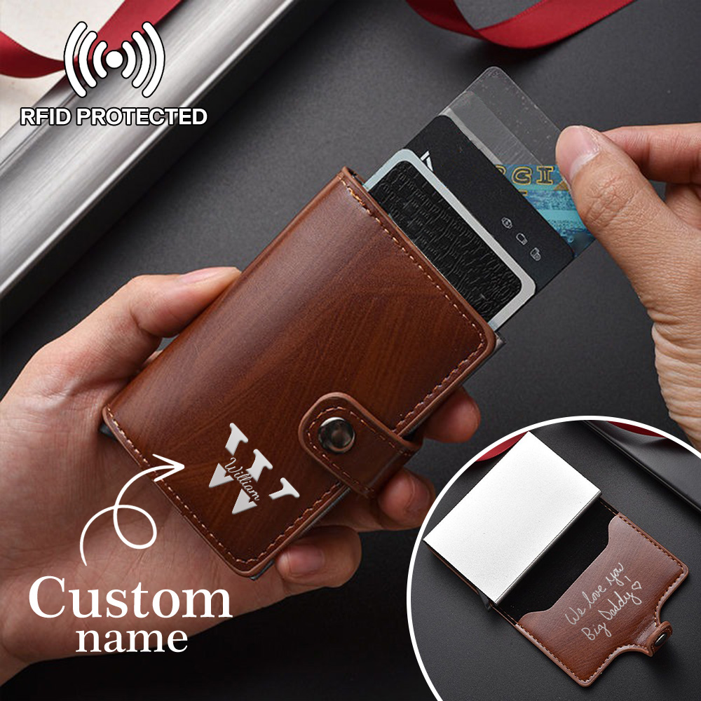 Men’s RFID Blocking Metal Card Wallet: Automatic Ejection, Aluminum Construction, Anti-Magnetic & Anti-Theft Design