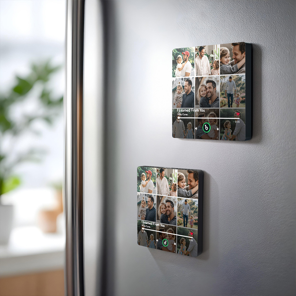 Custom Music Fridge Magnet and Photo with Colorful Frame Music Wall Photo Sticker Music Movement That Can Be Played Gift for Couple New 4.0 Upgrade Gift for Father - 