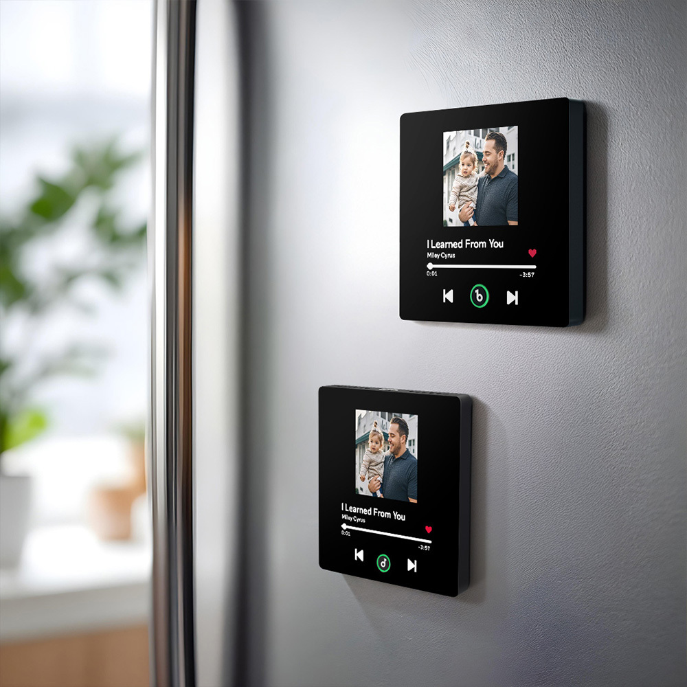 Custom Music Fridge Magnet New 4.0 Upgrade Colorful Frame Personalized Album Fridge Magnet That Can Be Played Song Anniversary Father and Son Gifts - 