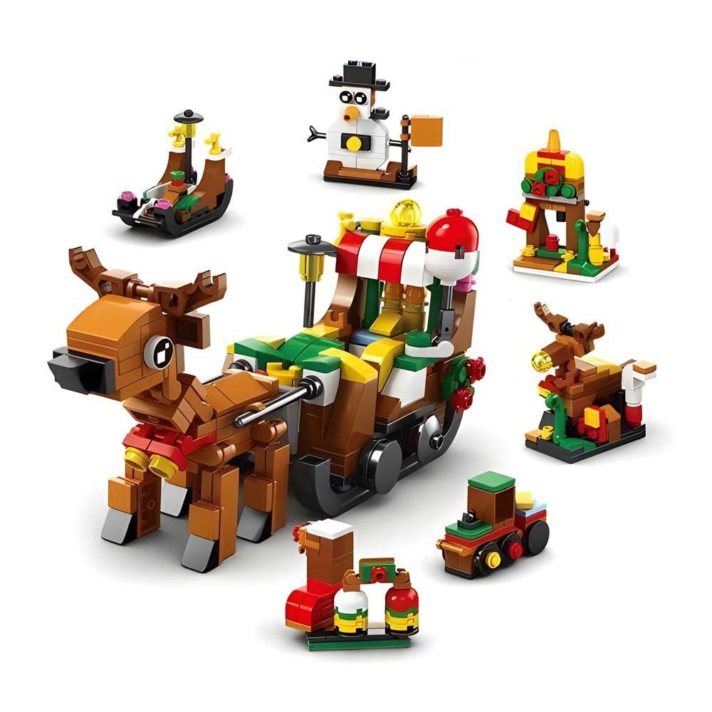 Christmas Sleigh Brick Figures Blind Box  Christmas Brick Figures  Surprise Blind Box  24 Calendar Countdown Gift Box - 