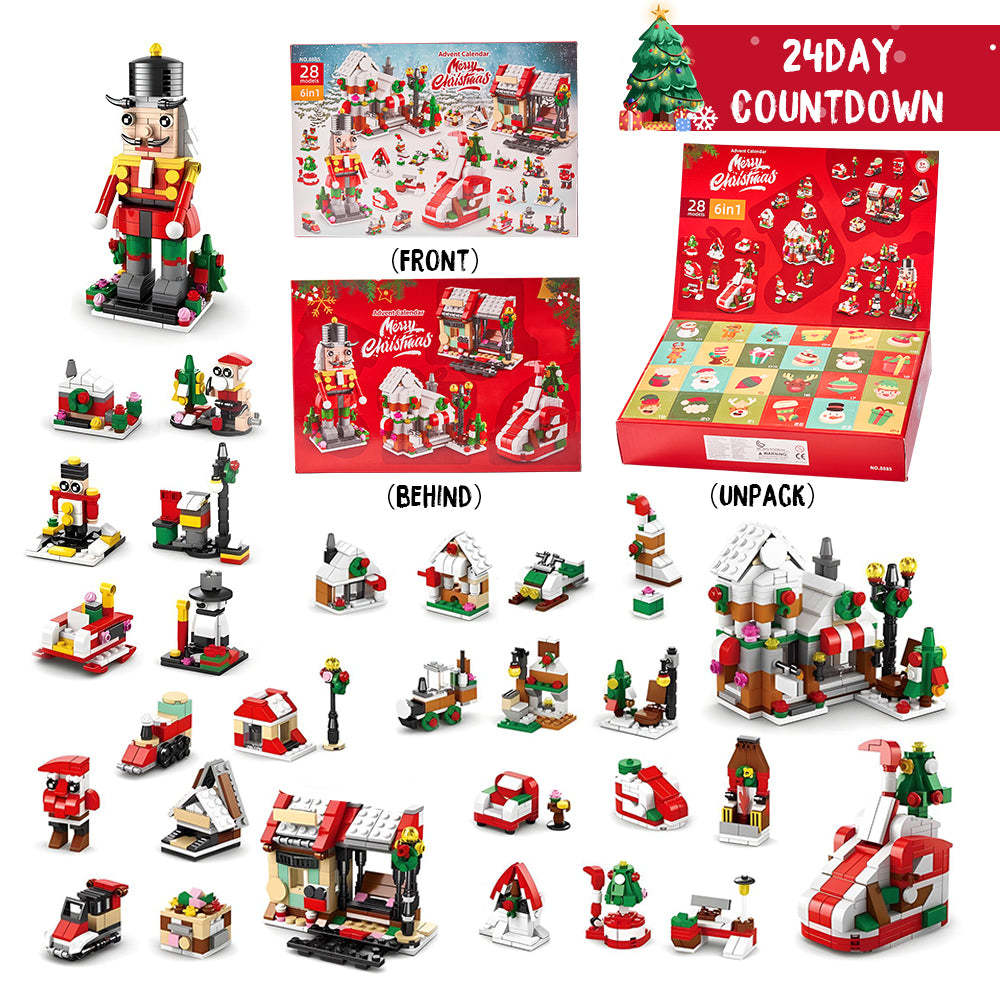 Christmas Brick Figures  Surprise Blind Box  24 Calendar Countdown Gift Box Nutcracker Brick Figures Blind Box - 