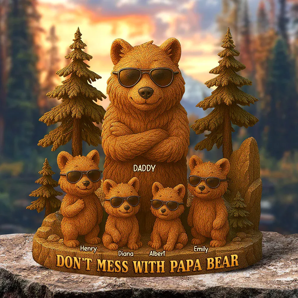 Papa Bear Acrylic Plaque - Personalized Gifts For Father