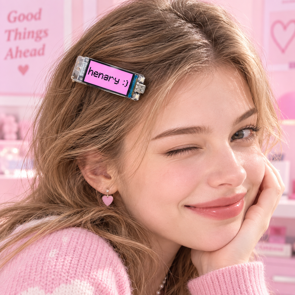 Smart Programmable LED Hair Clip – Customizable Digital Screen Hairpin with Personalized Text & Mood Emojis