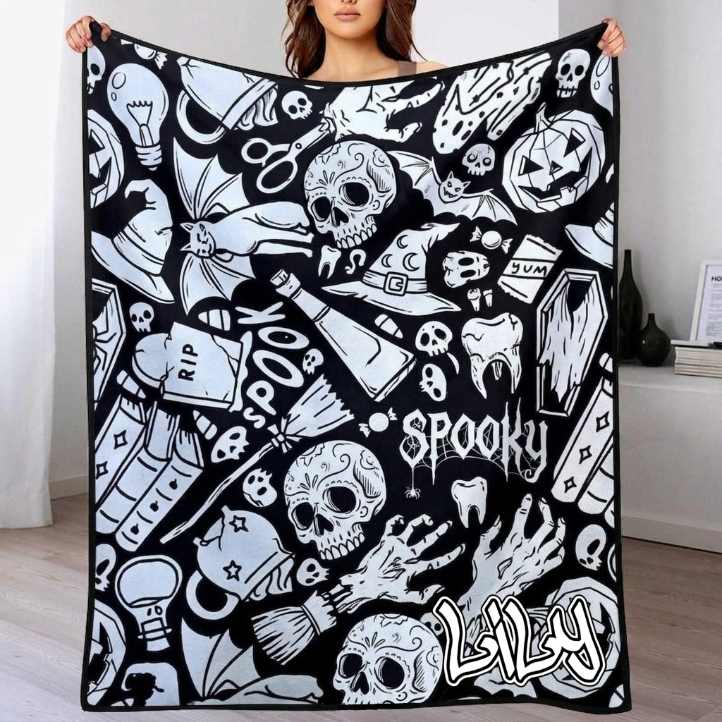 DIY Drawing Blanket (Optional 24-Color Marker Set) Create Your Art Blanket Washable Keepsake Blanket for Kids & Adults