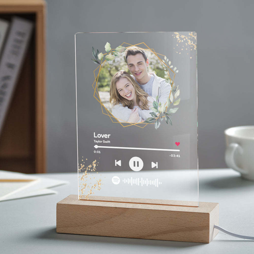 Custom Spotify Code Song Plaque Music Glass Keychain/Plaque/NightLight Gift For Lover - Myphotowallet