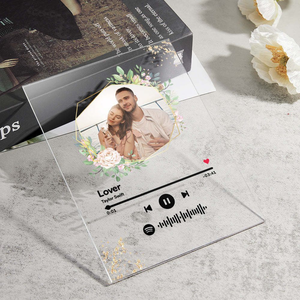 Custom Spotify Code Song Plaque Music Glass Keychain/Plaque/NightLight Gift For Lover - Myphotowallet