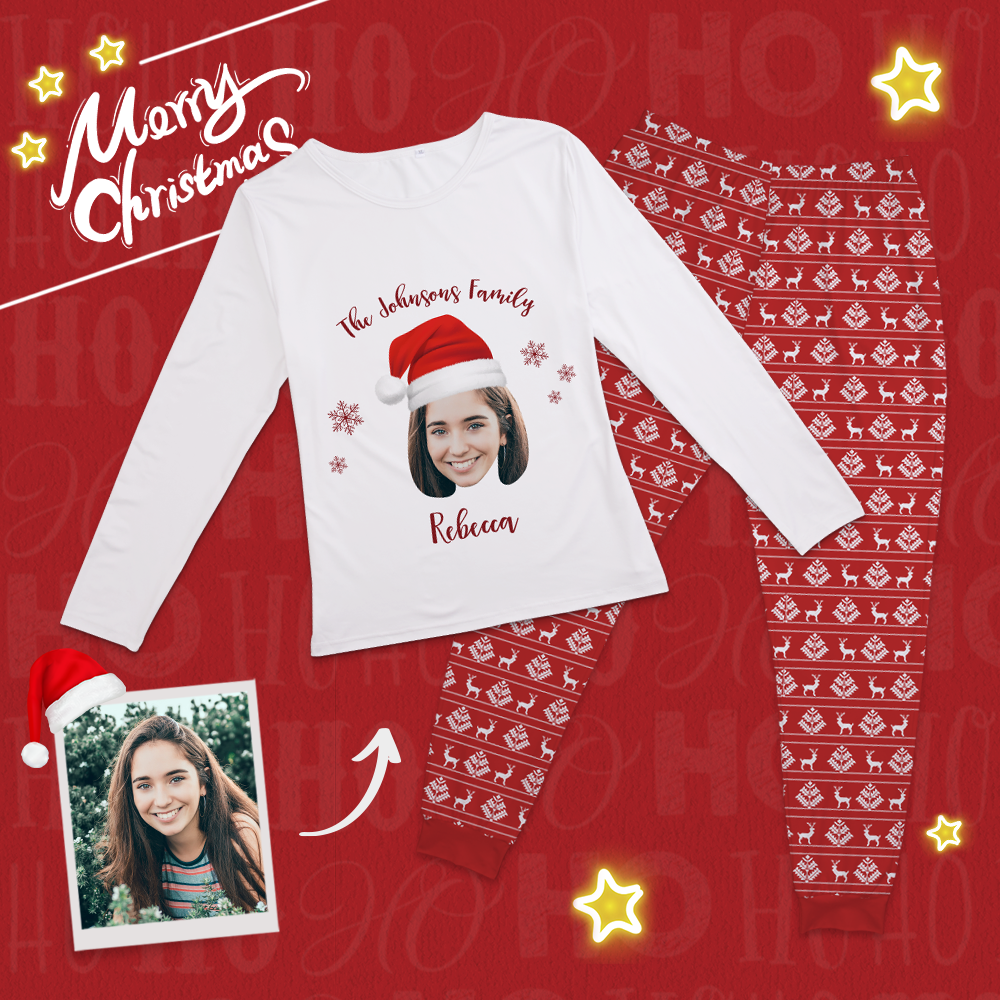 Custom Face Merry Christmas Personalized Pajamas-Pajama Tops - 