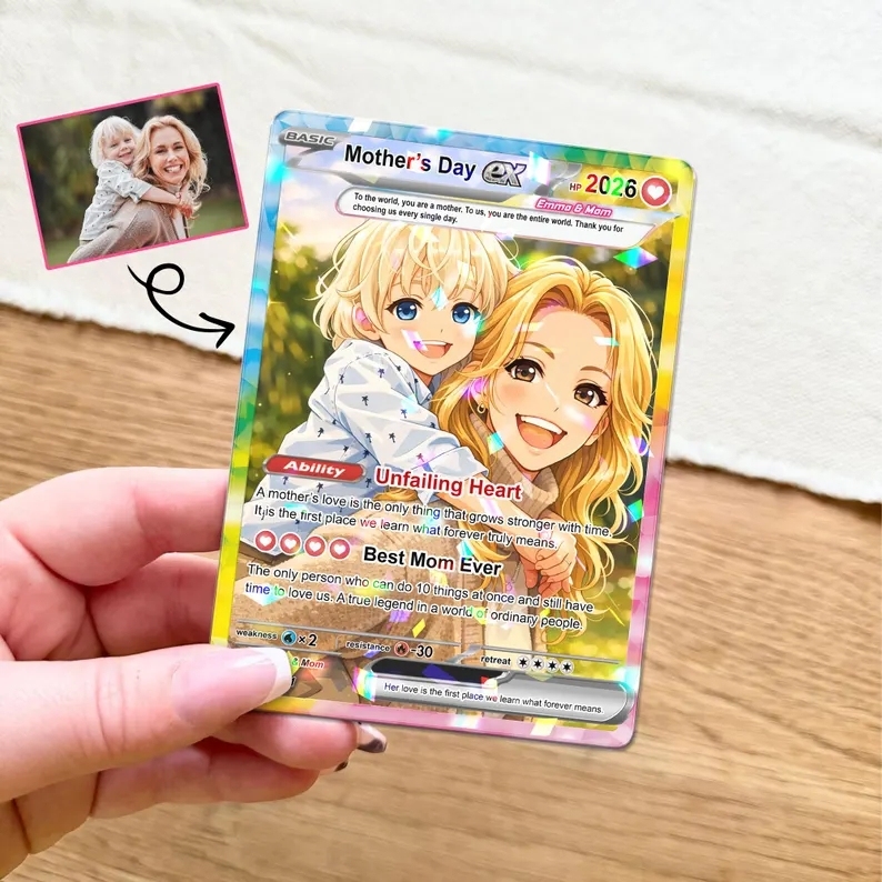 Custom Mothers Day Trading Card Custom Photo Card Gift for Mom Mothers Day Gift