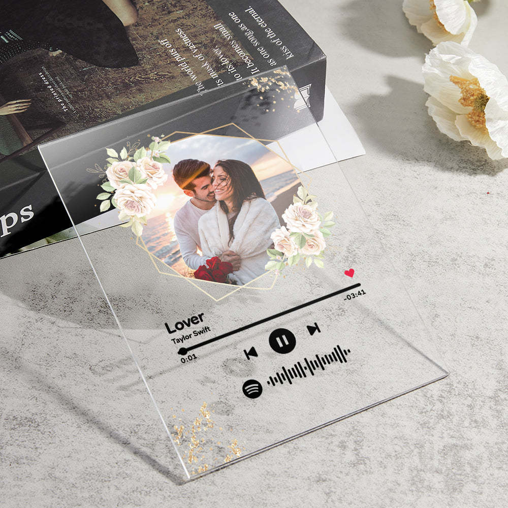 Custom Spotify Code Song Plaque Music Glass Keychain/Plaque/NightLight Gift For Lover - Myphotowallet