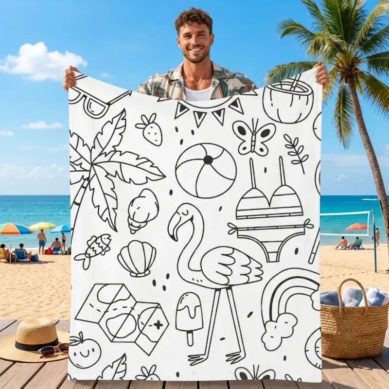 DIY Drawing Blanket Doodle Your Own Blankets, Customizable Washable Paint & Play Blankets for Adults