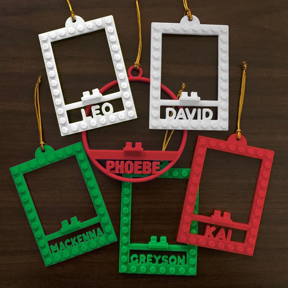 Custom Name Minifig Holder Ornament (Minifigs not included) Xmas Tree Decor