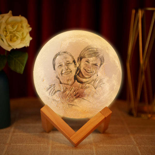 Mother's Day Gifts - Moon Lamp 3d Printing Photo & Engraved Words-Touch2 Colors(10-15cm)