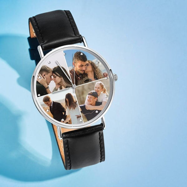 Gifts For Men Custom Photo Watch Personalized Collage Photo Watch