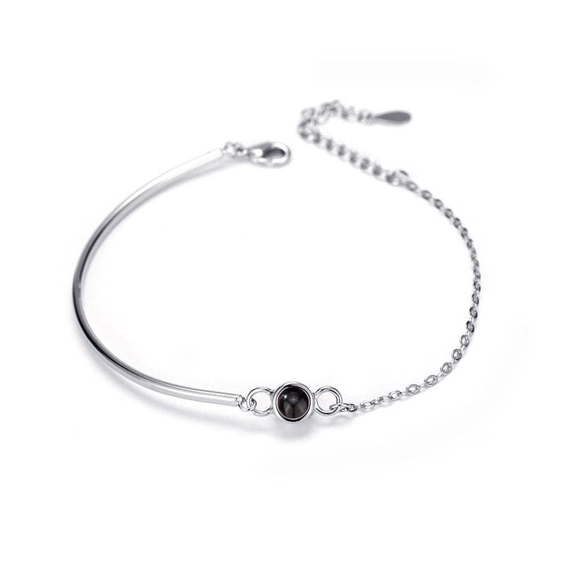 Custom Photo Bracelet Personalized Photo Projection Bracelet Circle Photo Bracelet with Picture Inside for Women Girl - 