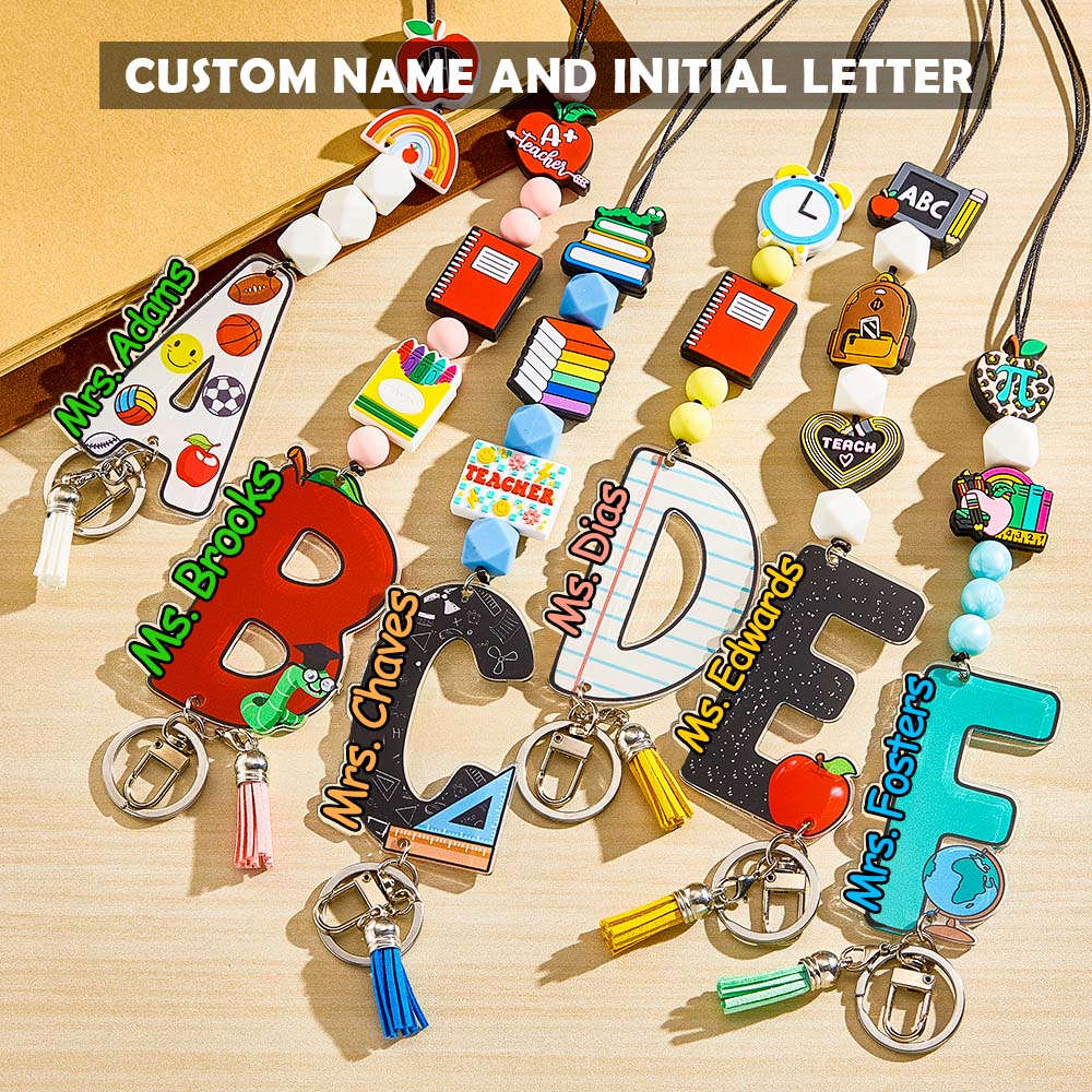 Personalized Back To School Teacher Lanyard | Custom    Theme | Handmade Gift back to schoo| cute d holder | Gift for teacher | Teacher Appreciation