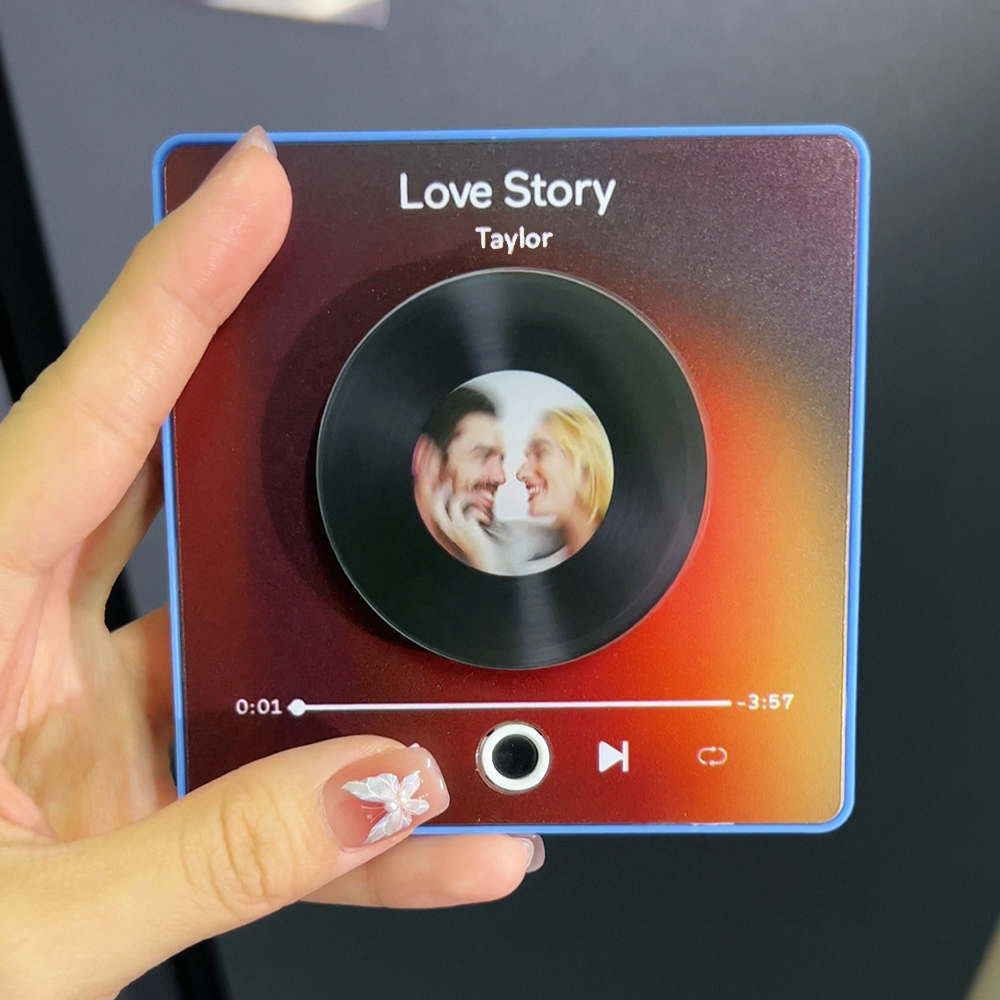 Music Fridge Magnet Personalized Rotatable Photo Album Fridge Magnet Music Wall Photo Sticker Music Movement That Can Be Played Without Cell Phone