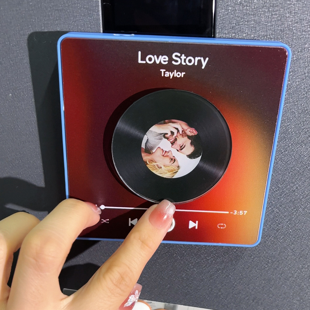 Music Fridge Magnet Personalized Rotatable Photo Album Fridge Magnet Music Wall Photo Sticker Music Movement That Can Be Played Without Cell Phone
