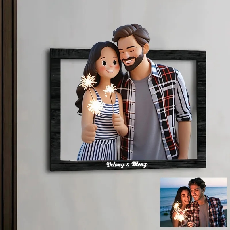 Personalized Cartoon Toy Style Photo Wood Frame