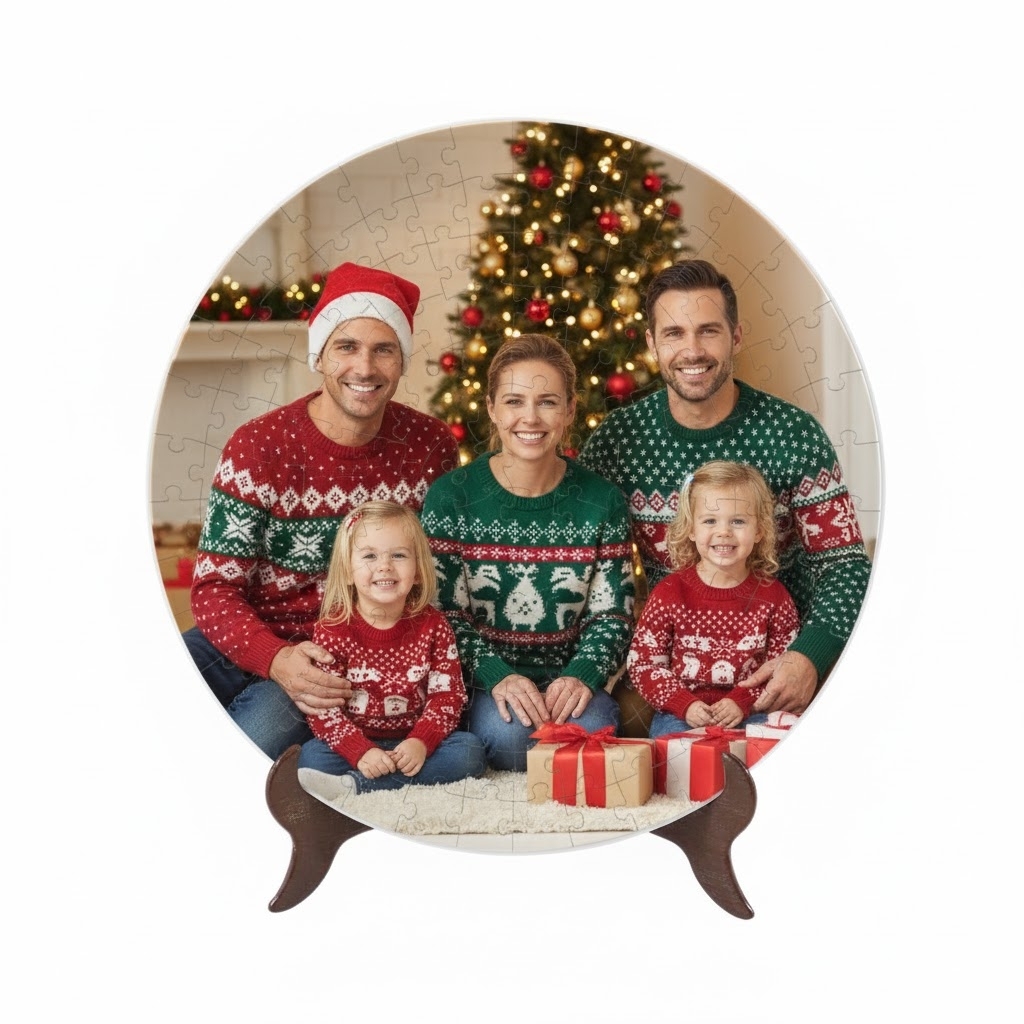 Custom Photo 3D Puzzle Plate DIY Living Room & Kitchen Decoration Home Ornament Christmas Gift Toy - 