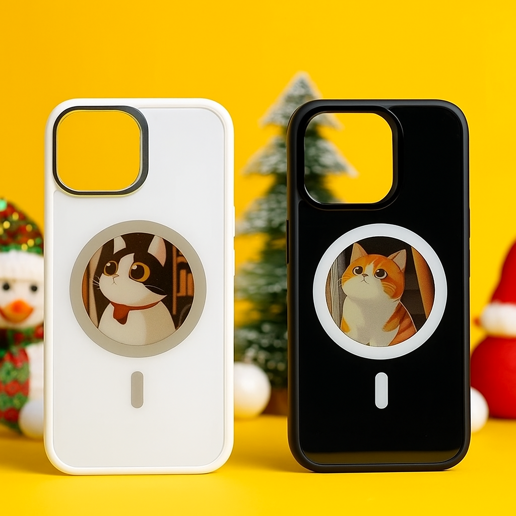 Personalized Custom  Magnetic Phone Case with E Ink Display Special Gift Idea Unique DIY Design