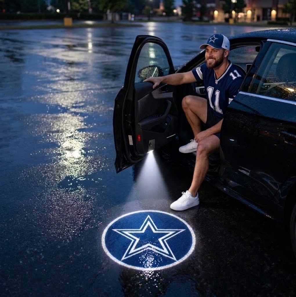 Football Team Car Door Projector Lights | Custom Logo LED Welcome Gift - 