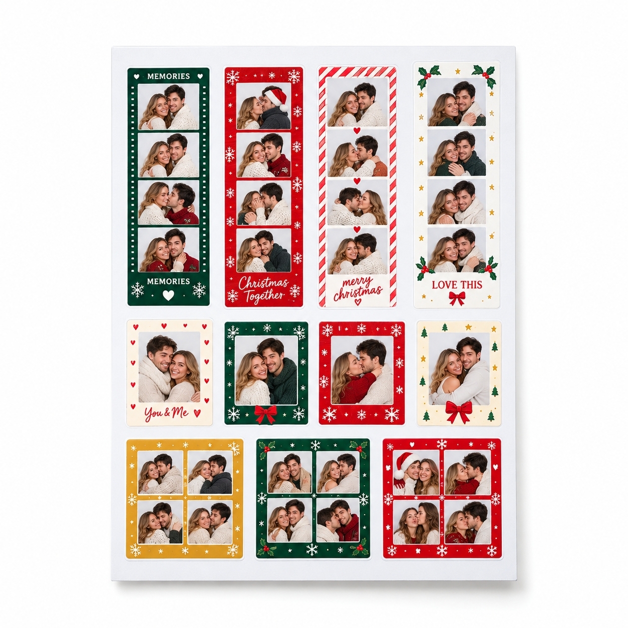 Custom Mini Photo Booth Strip Stickers Personalized Clear Sheet for Phone Case Journaling