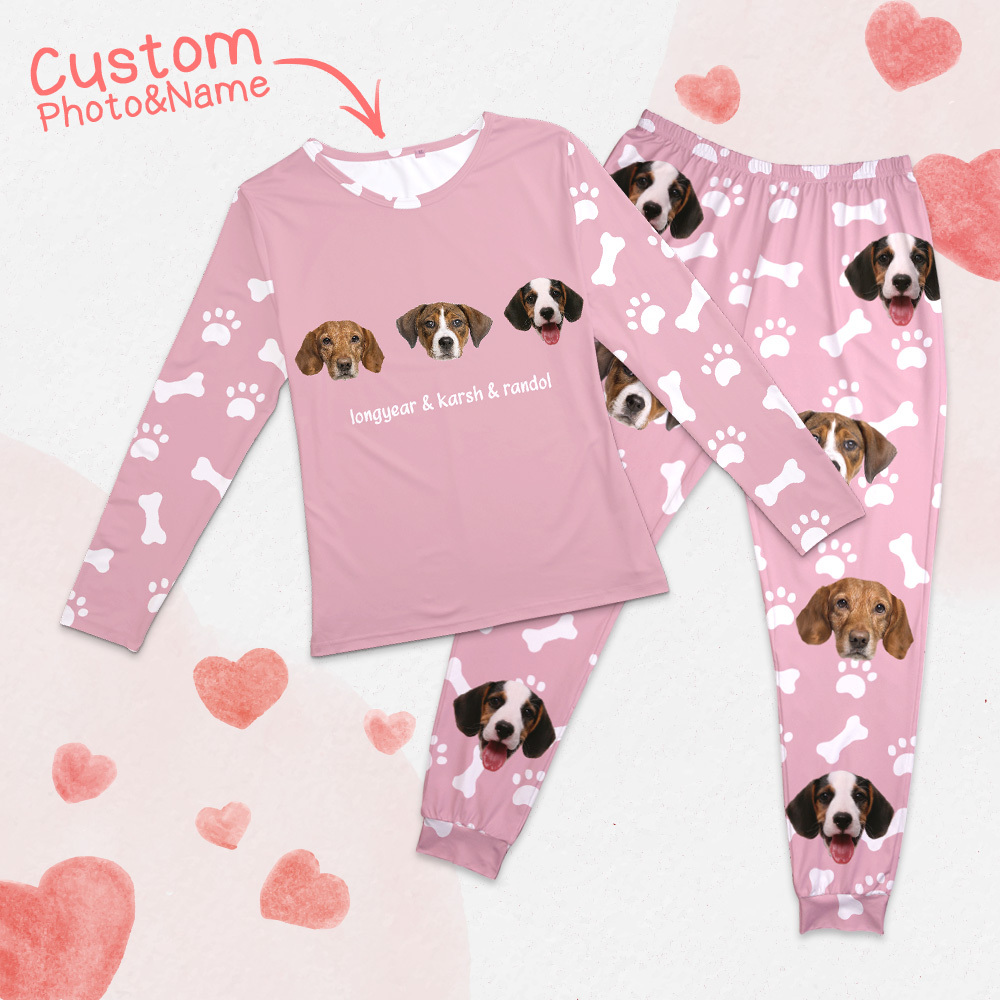 Custom Photo Pet Faces - Gift For Dog Lovers, Cat Lovers - Personalized Unisex Pajamas Set Pajamas For Family - 