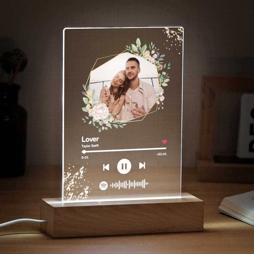 Custom Spotify Code Song Plaque Music Glass Keychain/Plaque/NightLight Gift For Lover - Myphotowallet
