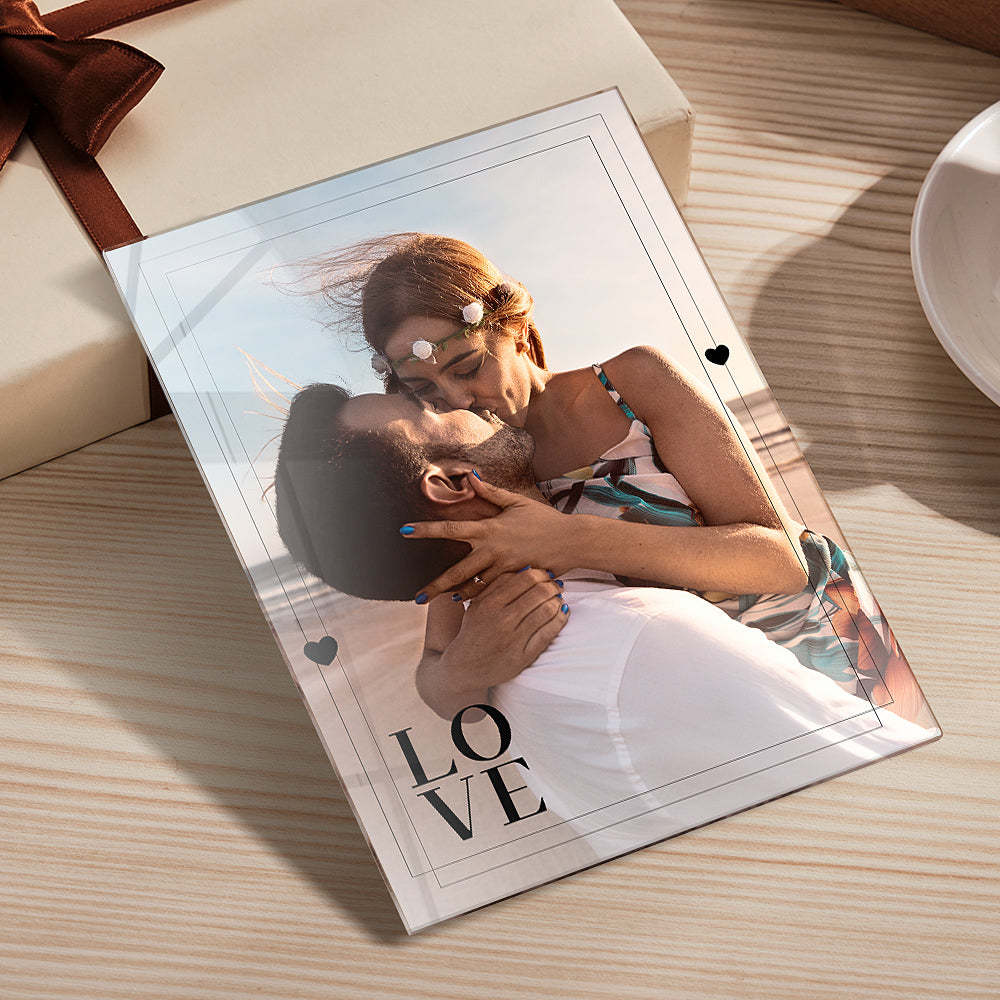 Personalized Love Gift with Photo First Anniversary Plaque Gift for Boyfriend Custom Acrylic Plaque - Myphotowallet