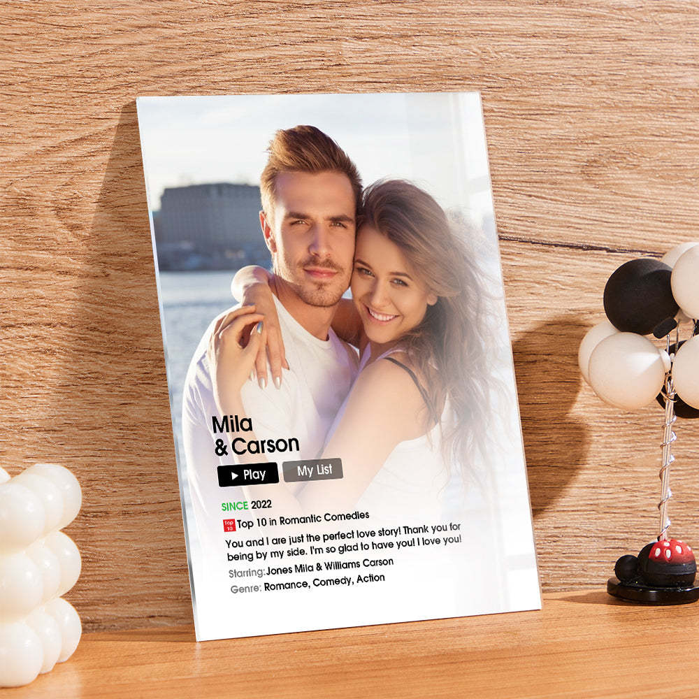 Custom Poster Keychain With Text Photo Movie Poster Plaque Gift For Lover - Myphotowallet