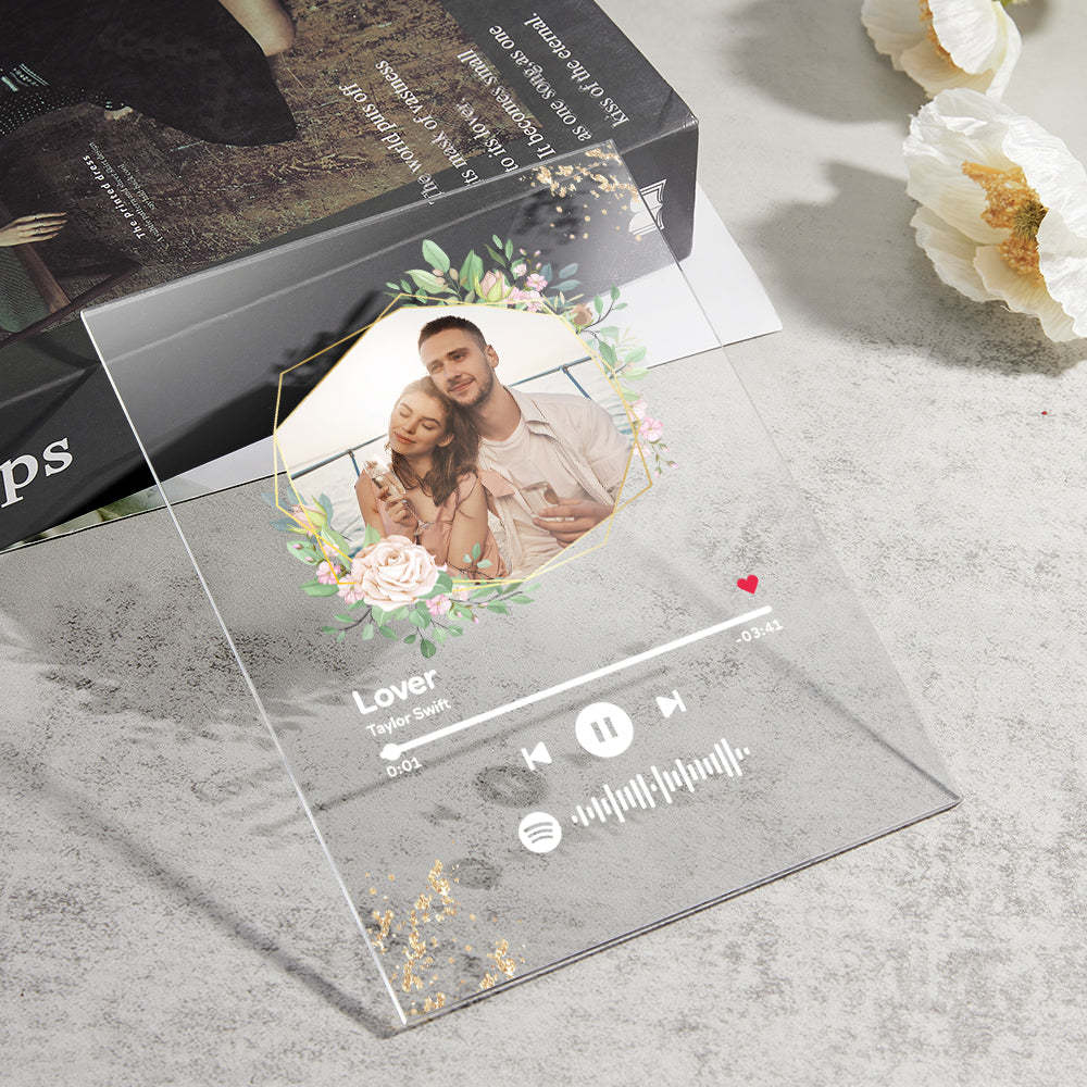Custom Spotify Code Song Plaque Music Glass Keychain/Plaque/NightLight Gift For Lover - Myphotowallet