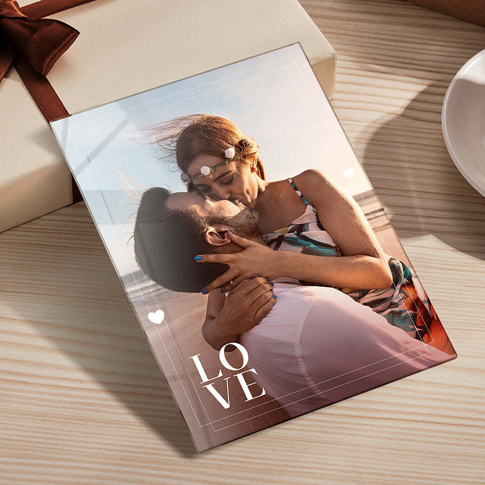 Personalized Love Gift with Photo First Anniversary Plaque Gift for Boyfriend Custom Acrylic Plaque - Myphotowallet
