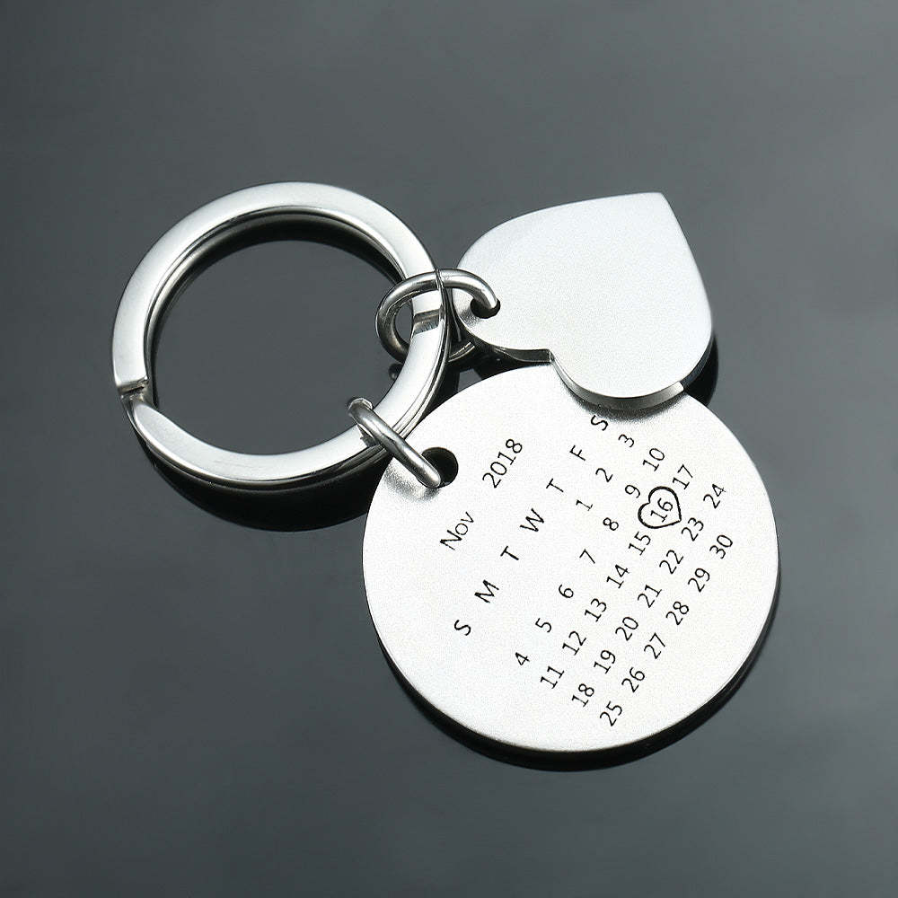 Christmas Gifts Custom Photo Engraved Calendar Keychain - Hot Sale