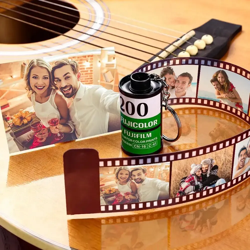 Custom Photos Camera Film Roll Keychain Anniversary Gifts Custom Spotify Code Keychain Gifts For Her/Him