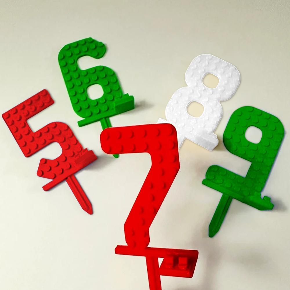 Kid Age Birthday Cake Topper Cake Number Decoration (Minifigure not included)