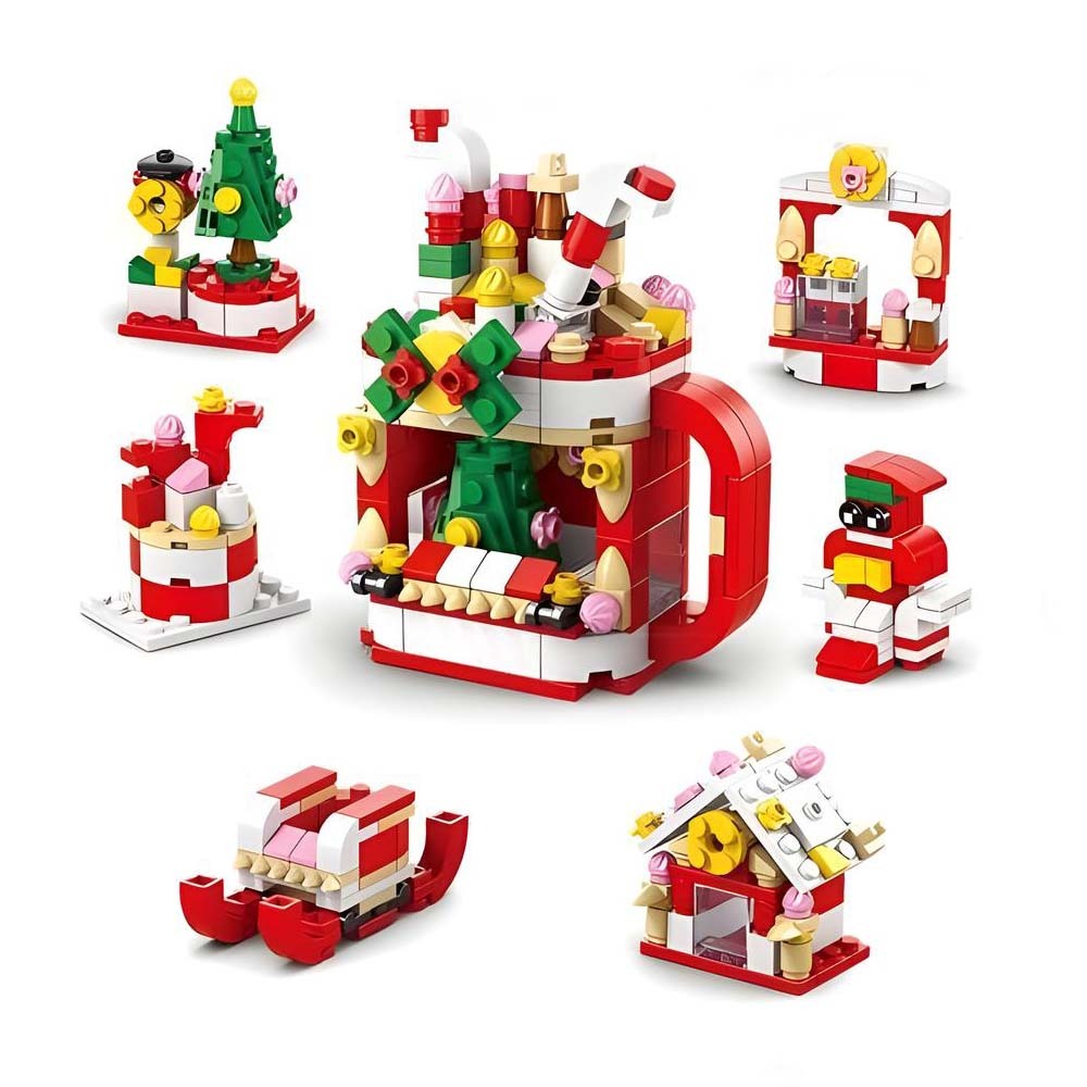 Christmas Sleigh Brick Figures Blind Box  Christmas Brick Figures  Surprise Blind Box  24 Calendar Countdown Gift Box - 