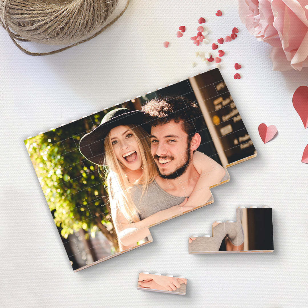 Love Gifts Personalised Small Building Brick Photo Block