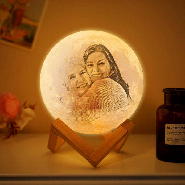 Gift for Mom - Moon Lamp 3d Printing Photo & Engraved Words-Touch2 Colors(10-20cm)