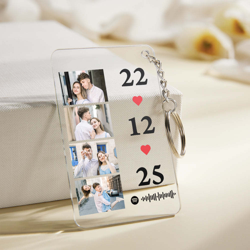Scannable Music Photo Plaque Custom Spotify Keychain Personalized NightLight Gift For Her - Myphotowallet