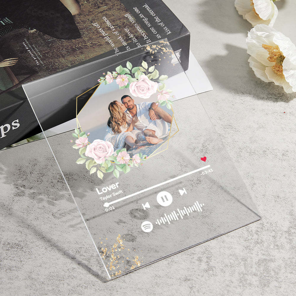 Custom Spotify Code Song Plaque Music Glass Keychain/Plaque/NightLight Gift For Lover - Myphotowallet
