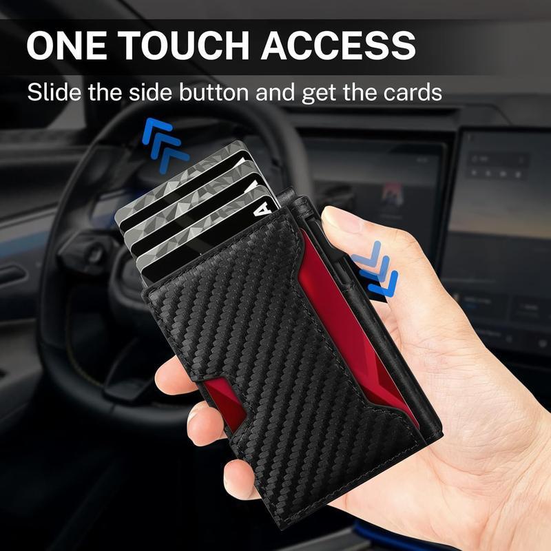 Men’s Foldable Wallet with Bifold Pop - Up ID Window RFID-Blocking Technology Secure Compact Card Holder Gift for Men Valentine's Day Gifts - 